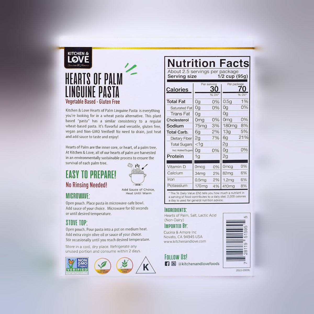 Hearts Of Palm Pasta Linguine (6 CT)