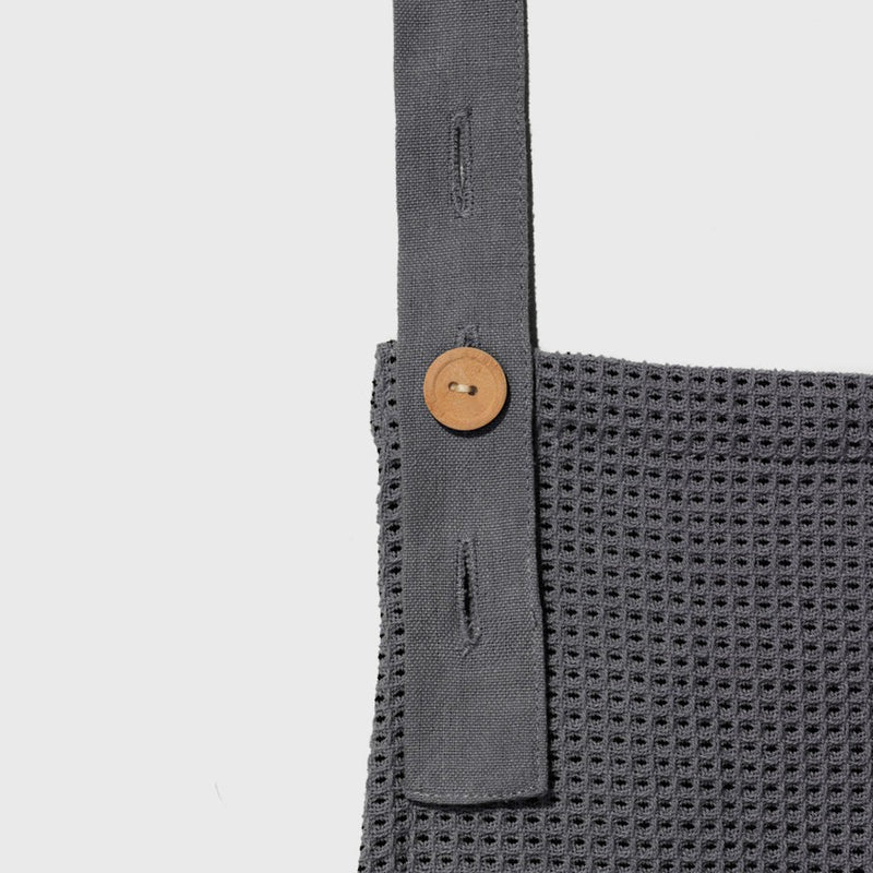 Organic Cotton Waffle Weave Apron - Grey
