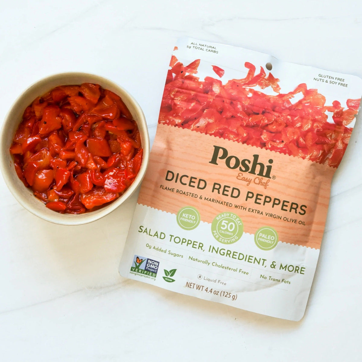 Diced Red Peppers in Extra Virgin Olive Oil (10 Pack)
