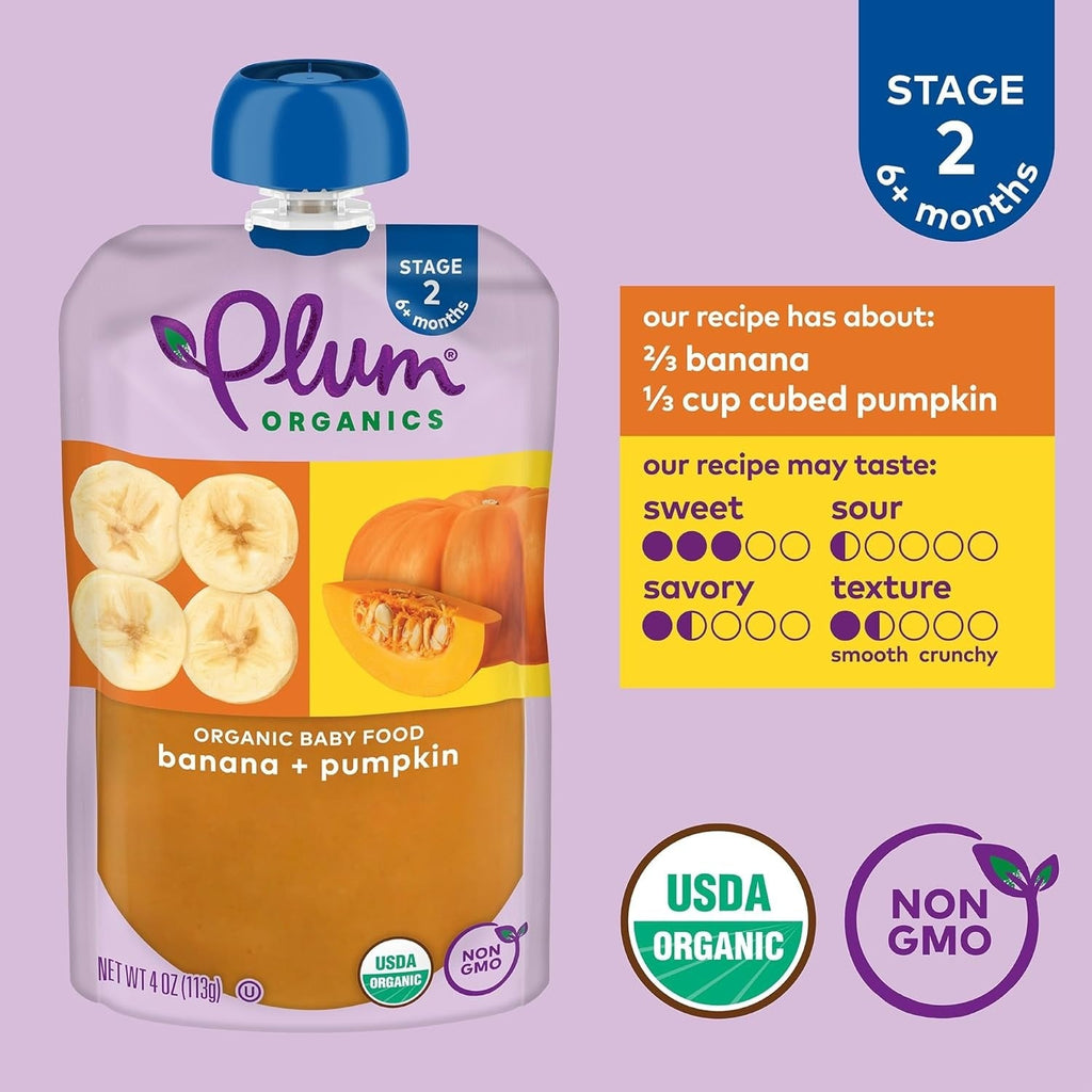 Banana & Pumpkin - Stage 2 Baby Food (12 Pack)