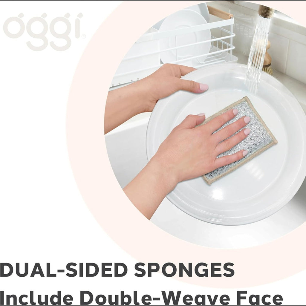 Bamboo Scrub Sponges - White/Khaki (3 CT)