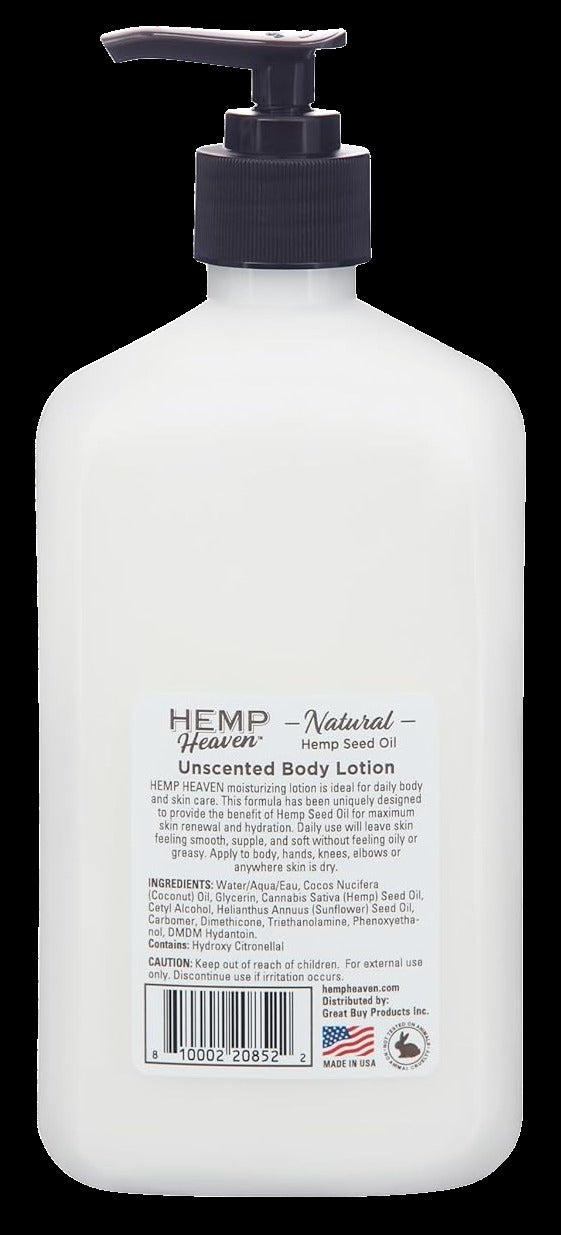 Natural Hemp Seed Oil Unscented Body Lotion