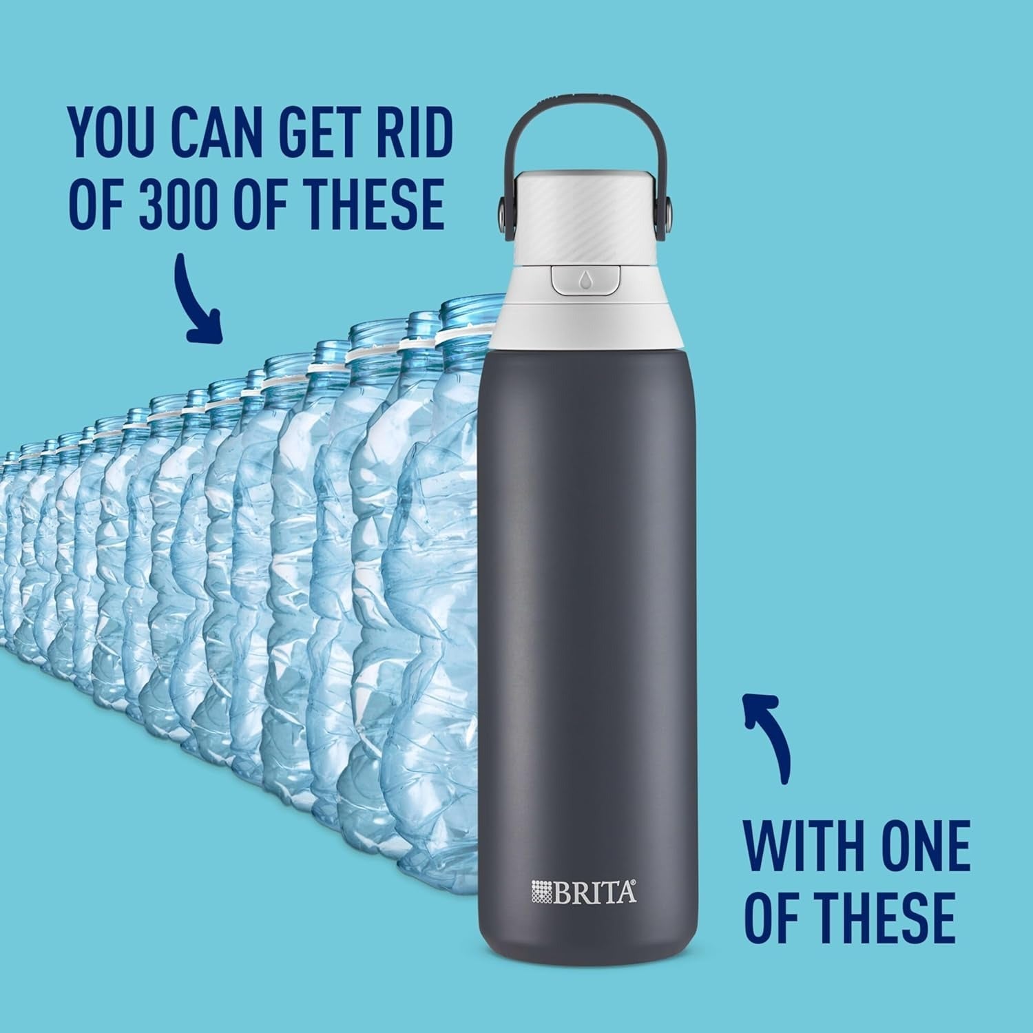 Stainless Steel Water Bottle with Filter Carbon - 32 oz Bottle