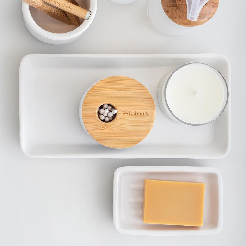 Keep Tray Love Ceramic Organiser Rectangle Storage - White