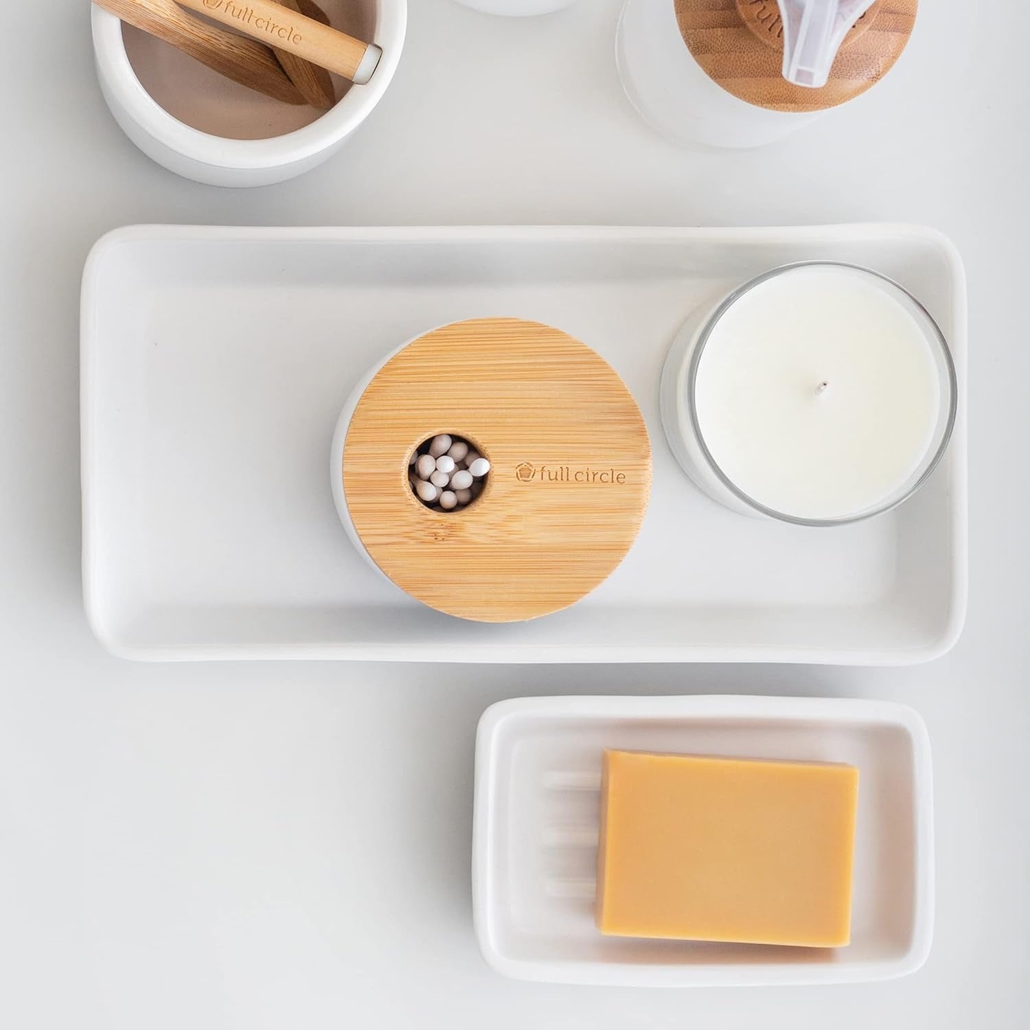 Keep Tray Love Ceramic Organiser Rectangle Storage - White