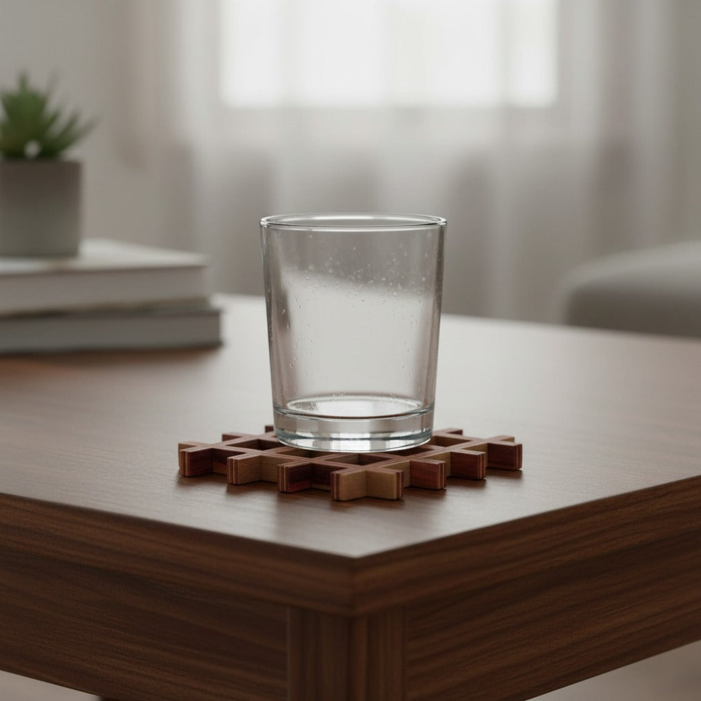 Pakkawood Coasters - Red (4 CT)