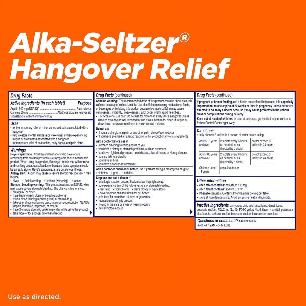Hangover Relief Tablets (4 CT)