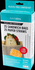 Plastic-Free Starter Kit (25 Sandwich Bags and 25 Straws)