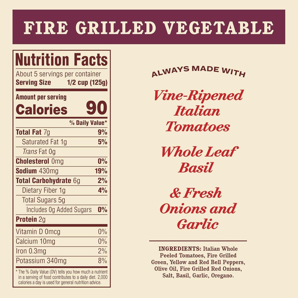 Fire Roasted Vegetable Sauce