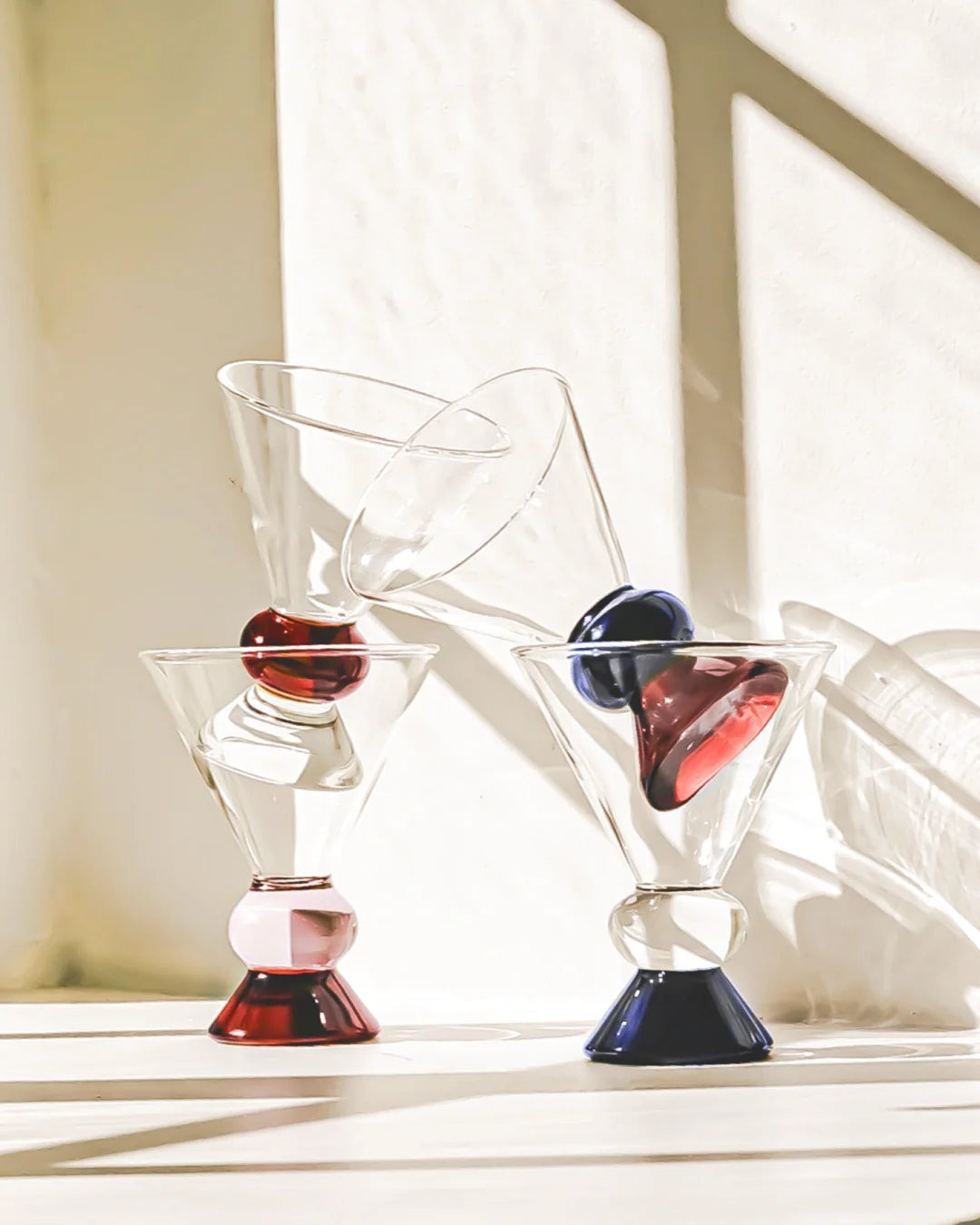 Totem Glass - Pink & Amber