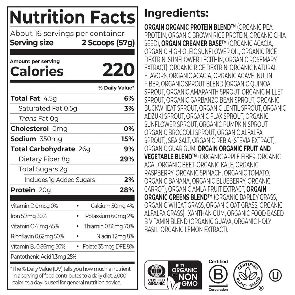 Organic Vanilla Meal Protein Powder