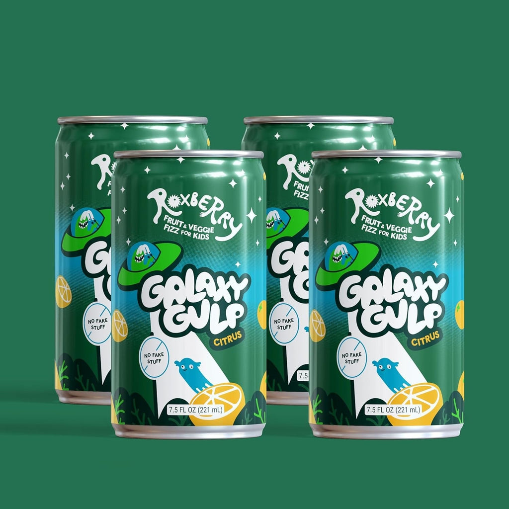 Fruit & Veggie Fizz for Kids - Galaxy Gulp Orange Citrus (4 Pack)