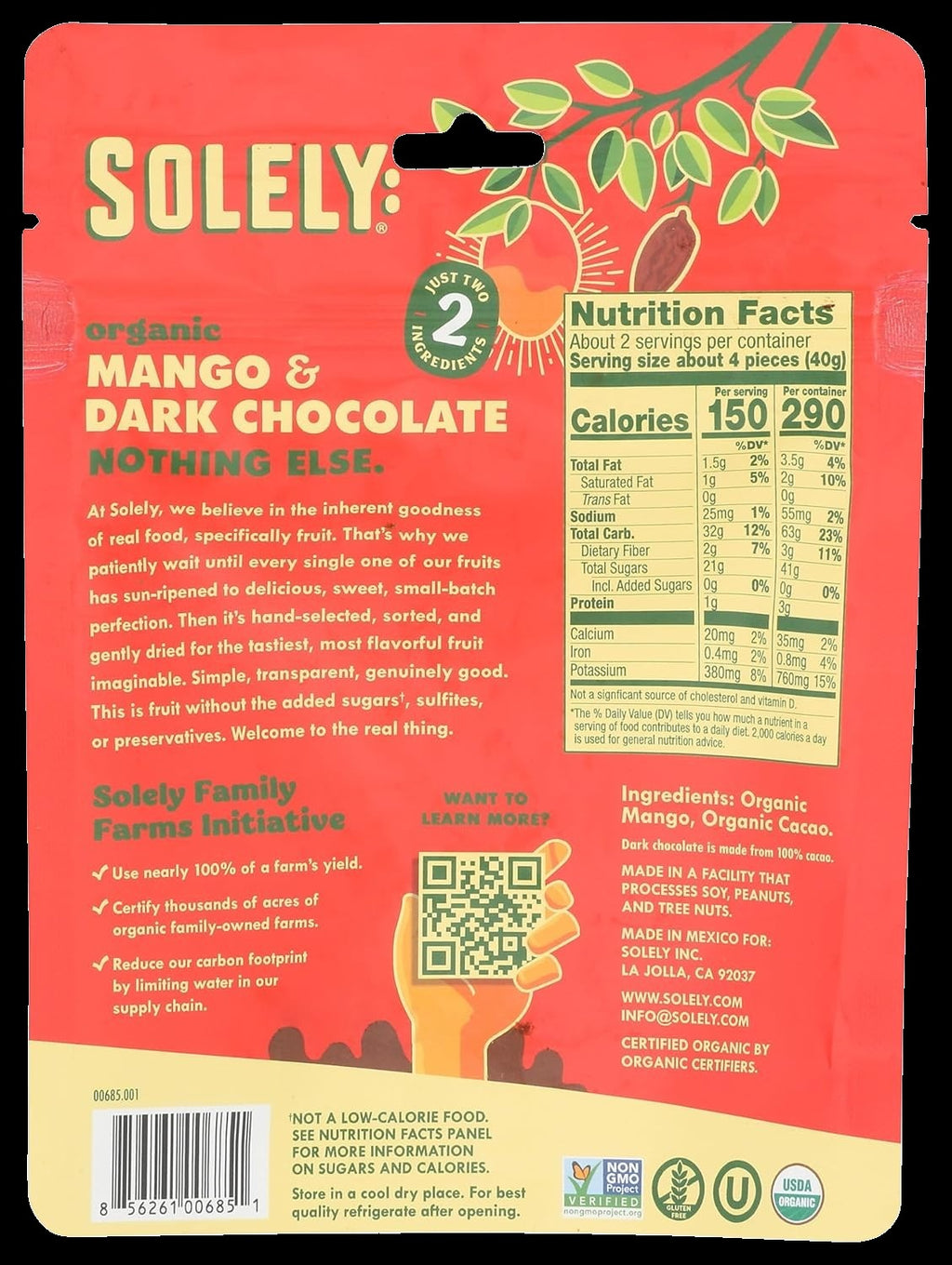 Mango & Dark Chocolate Fruit Strips