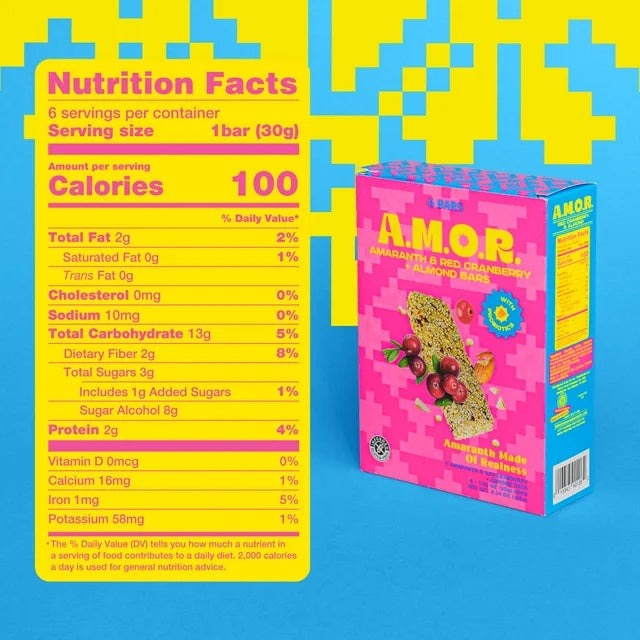 Red Cranberry & Almond Amaranth Bars (12 Pack)