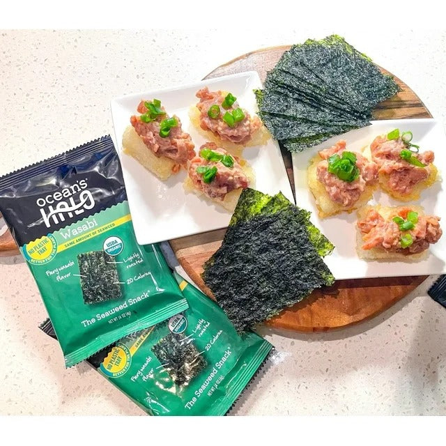 Organic Wasabi Trayless Seaweed Snacks (5 Pack)