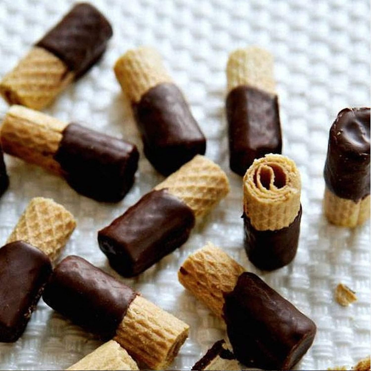 Dark Chocolate Rolled Wafers Cookies