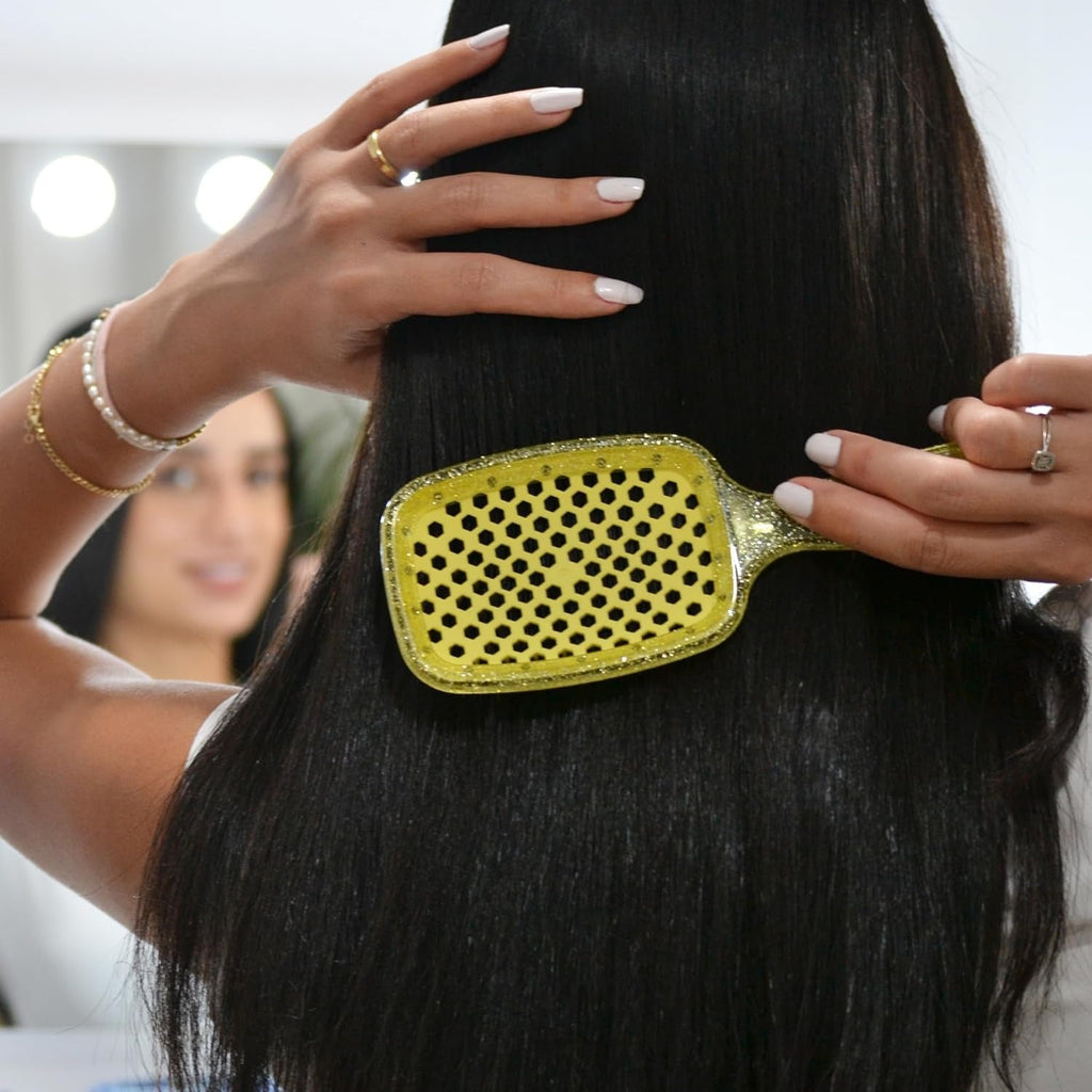 UNbrush Detangler Detangling Hair Brush Glitter - Amber