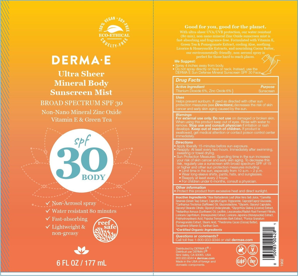 Ultra Sheer Mineral Body Sunscreen Mist SPF 30