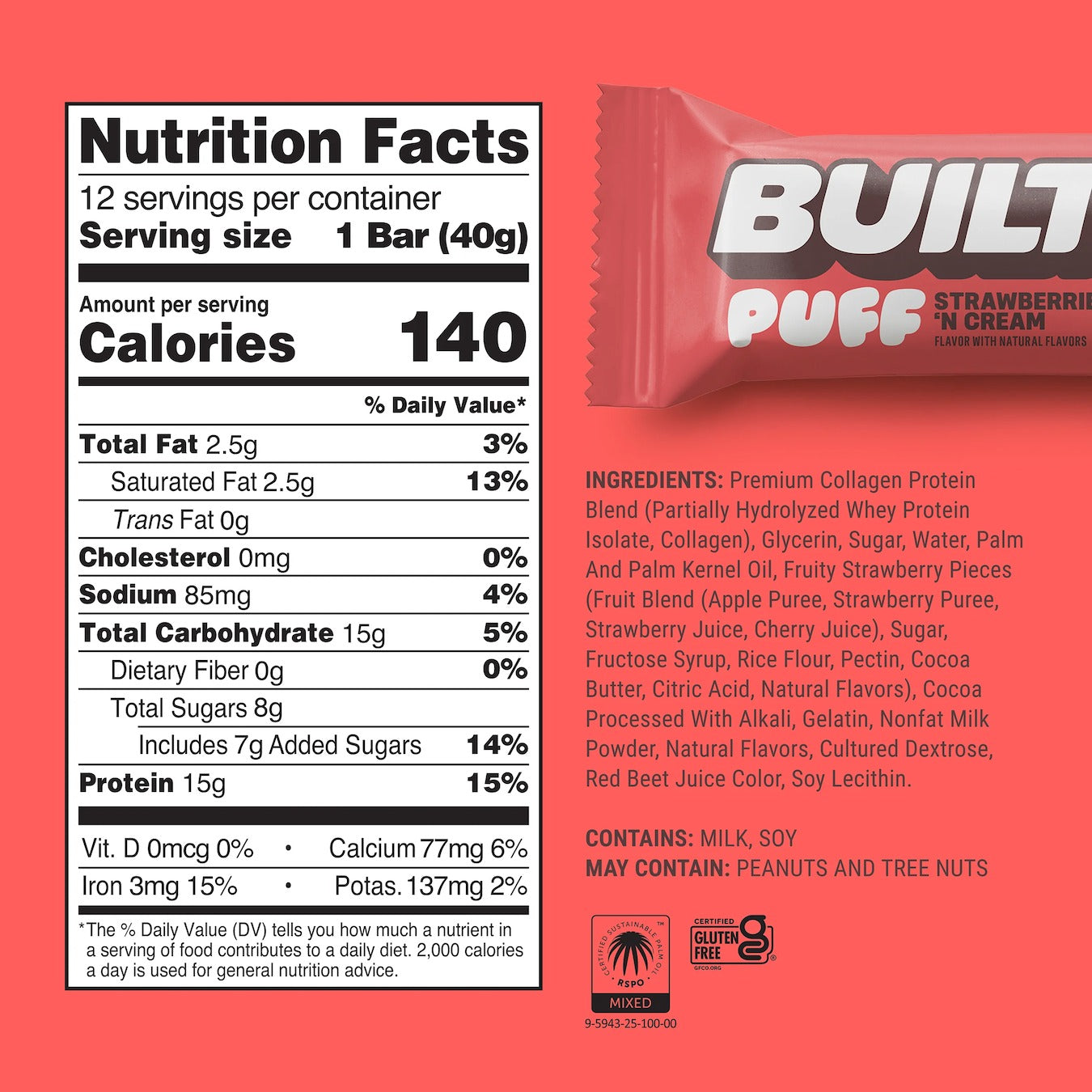Strawberries 'N Cream Puff Bar (12 CT)