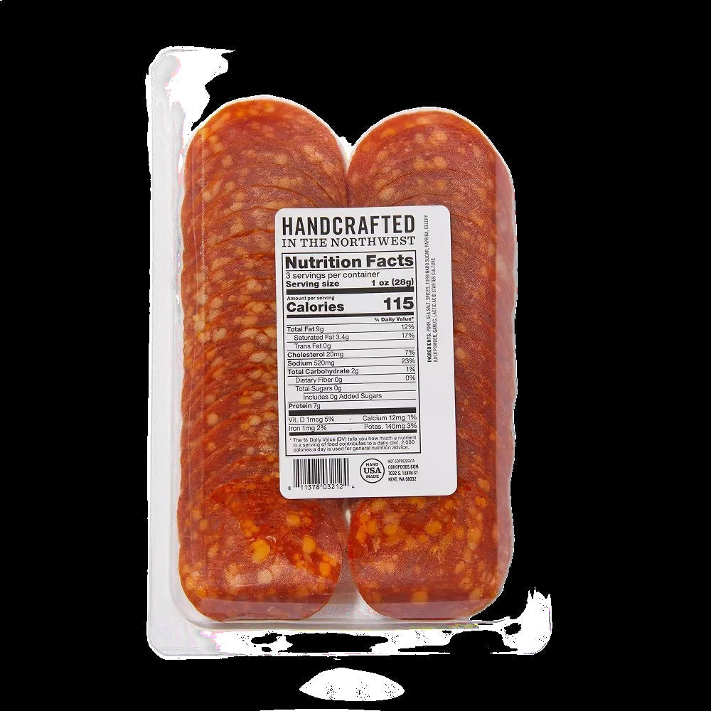 Uncured Hot Soppressata - Sliced
