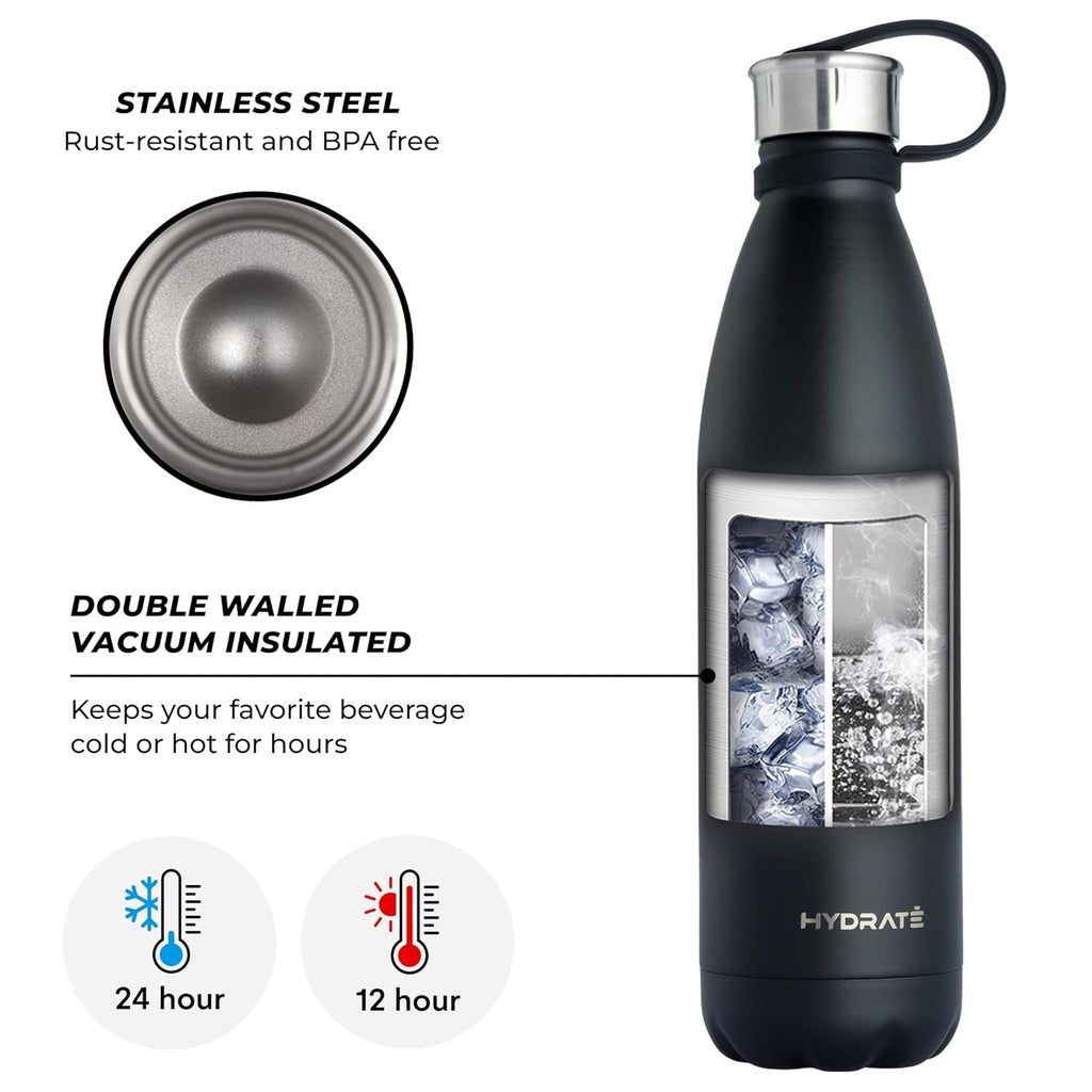 Super Insulated Stainless Steel Water Bottle - Carbon Black - 17 oz
