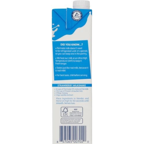 Grade A UHT 2% Reduced Fat Milk