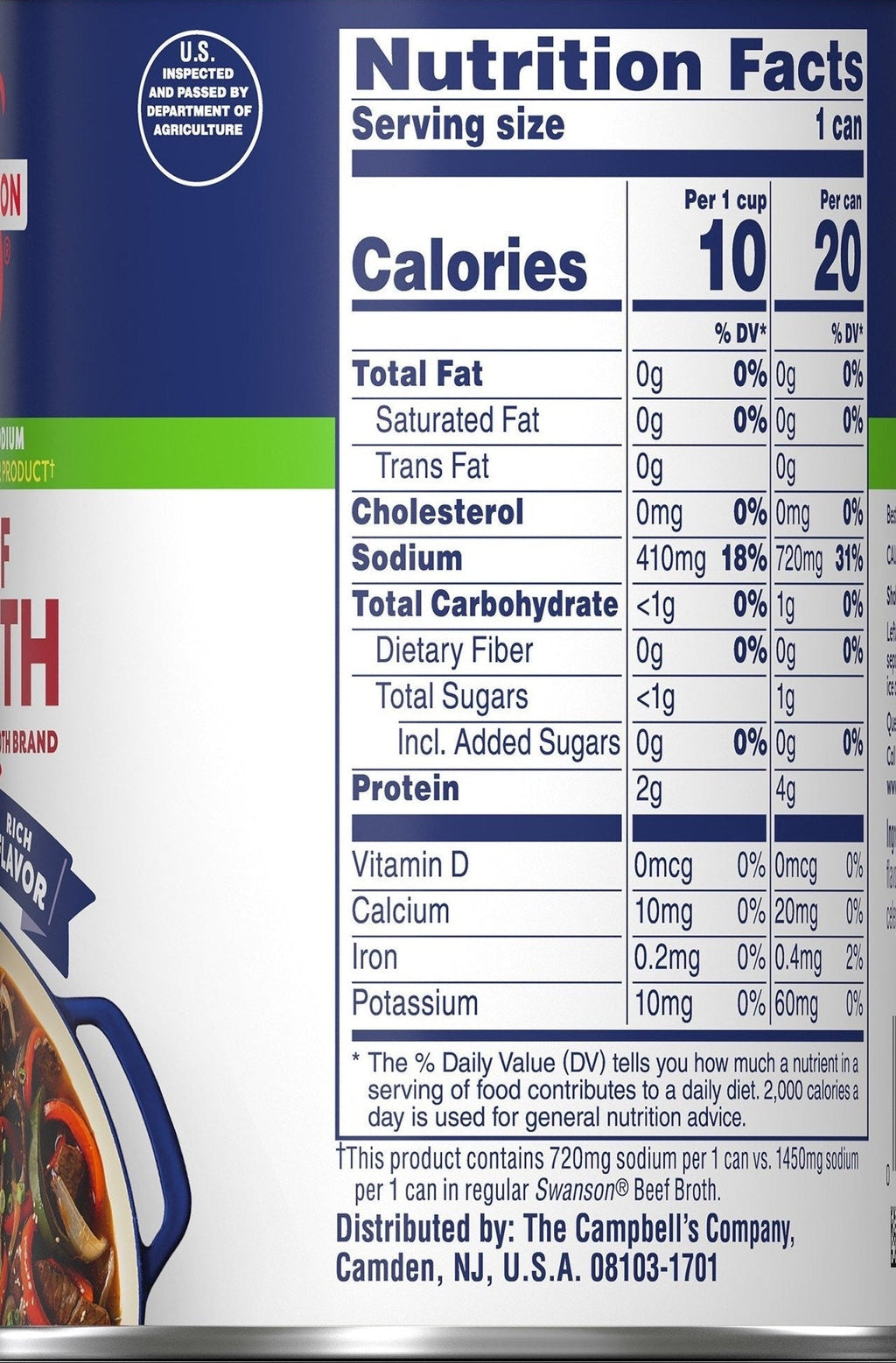 100% Natural 50% Less Sodium Beef Broth