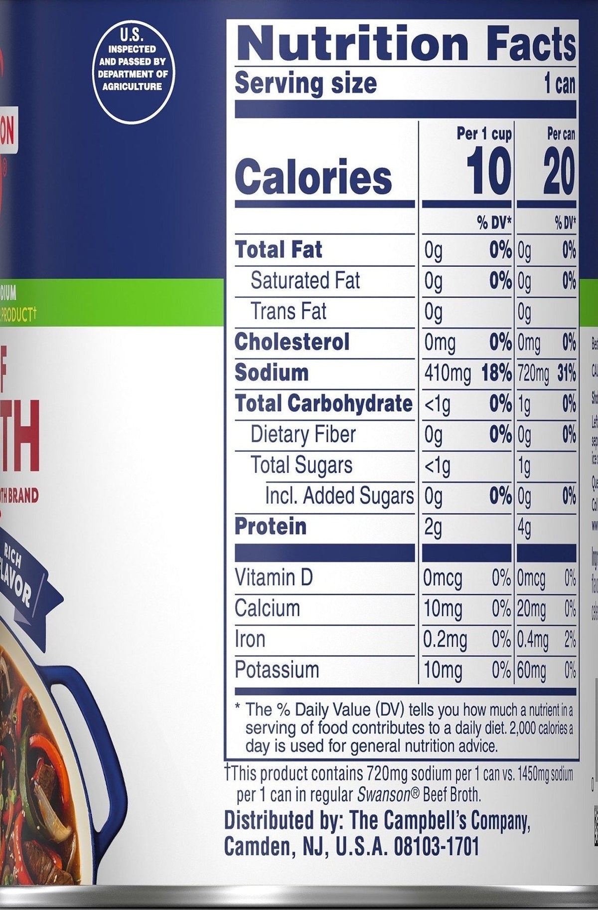 100% Natural 50% Less Sodium Beef Broth