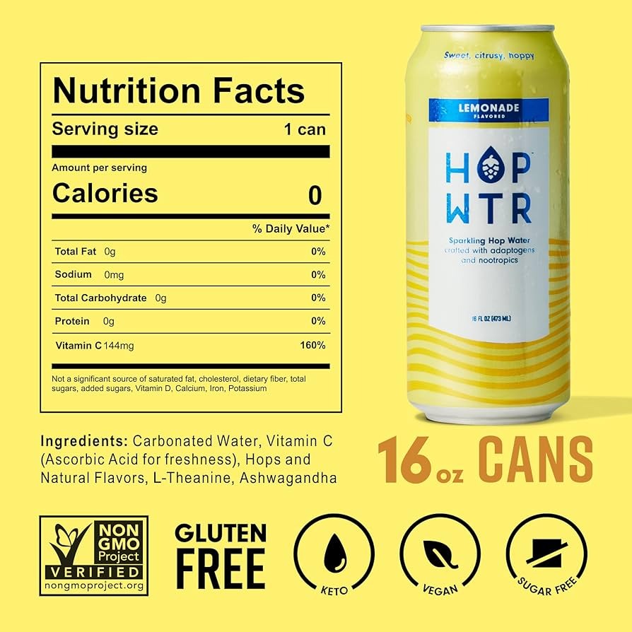 Lemonade Sparkling Hop Water (12 Pack)