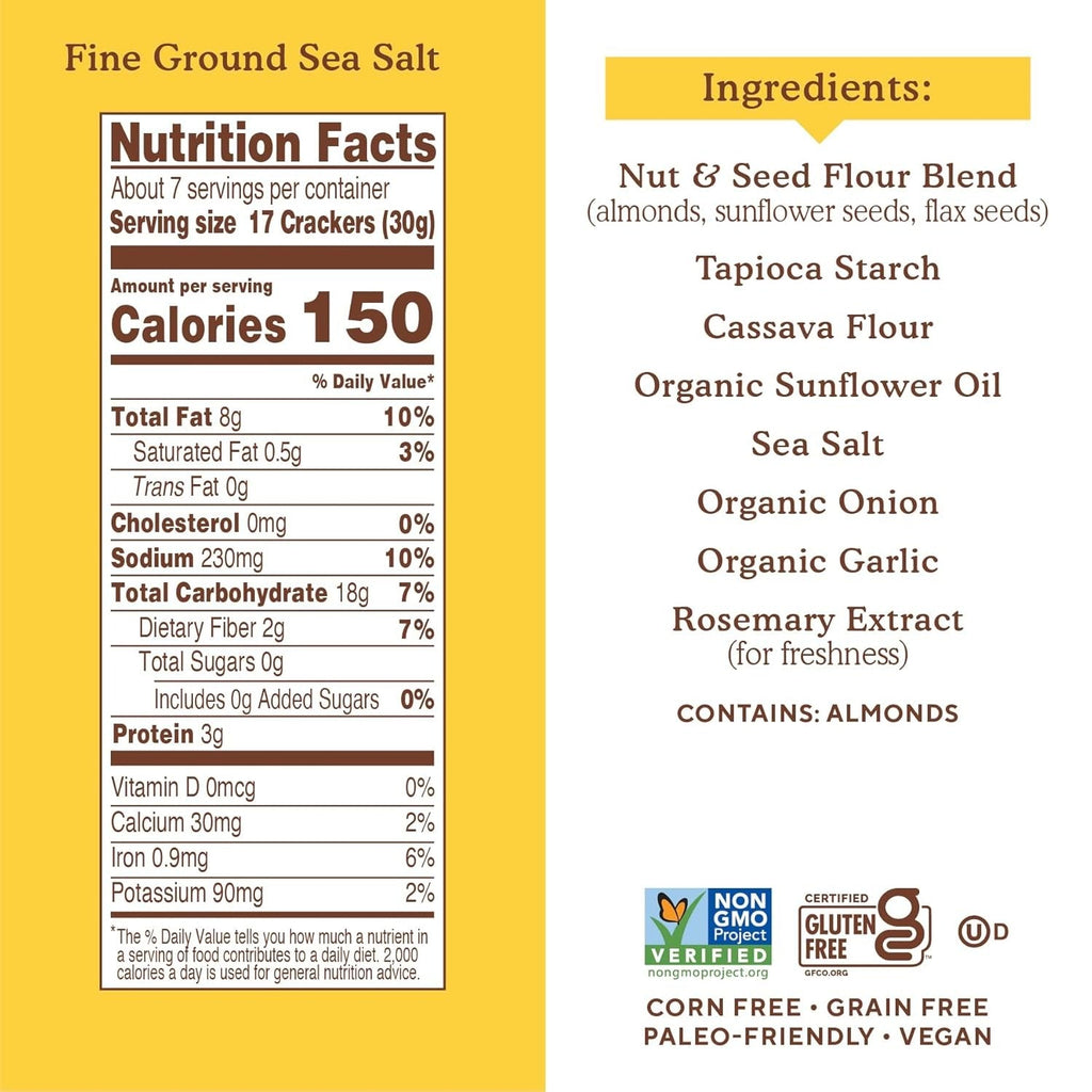 Fine Ground Sea Salt Almond Flour Crackers