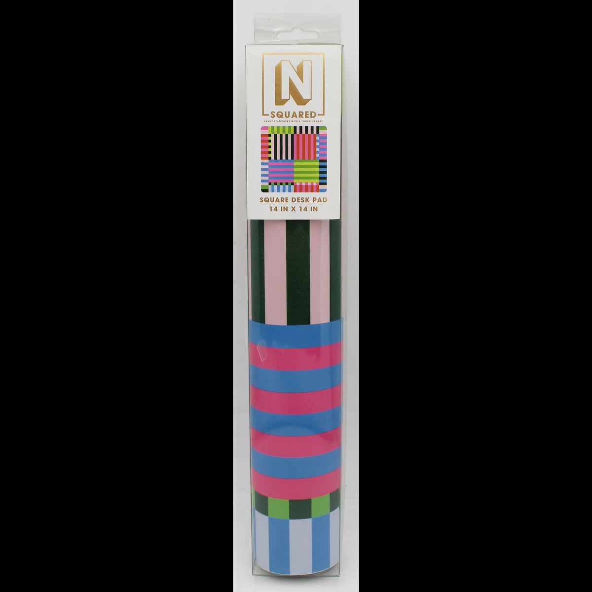 N Squared Leatherette Desk Pad - Bold Stripe