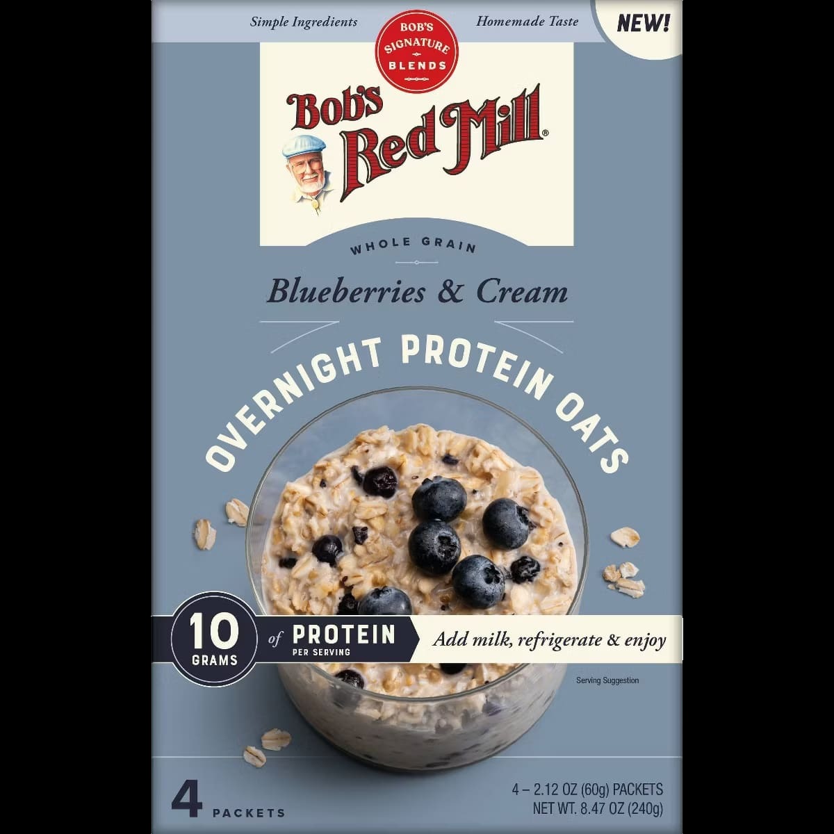 Blueberries & Cream Overnight Protein Oats