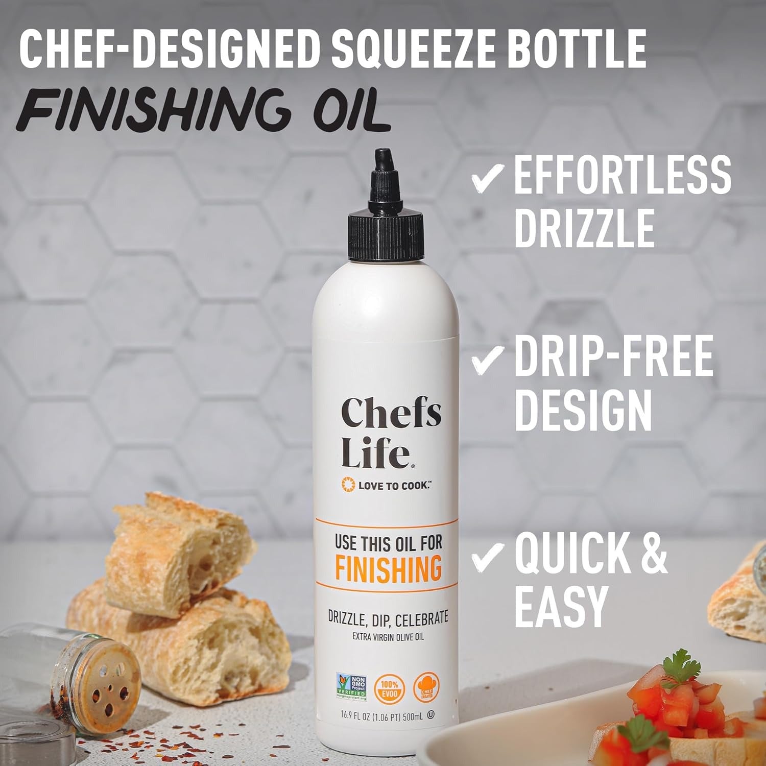 Organic Finishing 100% Extra Virgin Olive Oil Squeezable