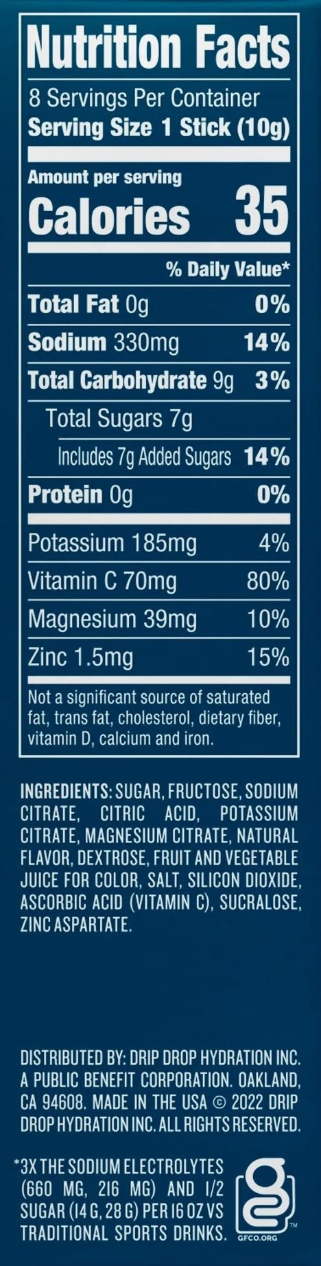 Dehydration Relief Fast Electrolyte Drink Mix - Fruit Punch (8 CT)