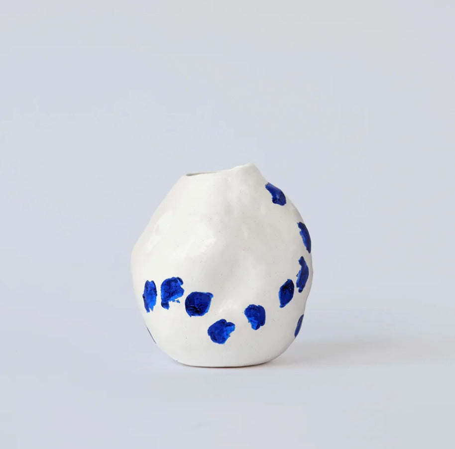 Kara White and Blue Porcelain Vase