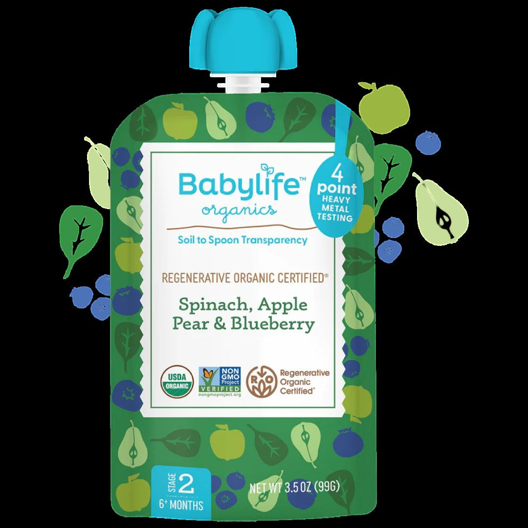 Spinach, Apple, Pear, Blueberry Baby Food Pouches (6 CT)