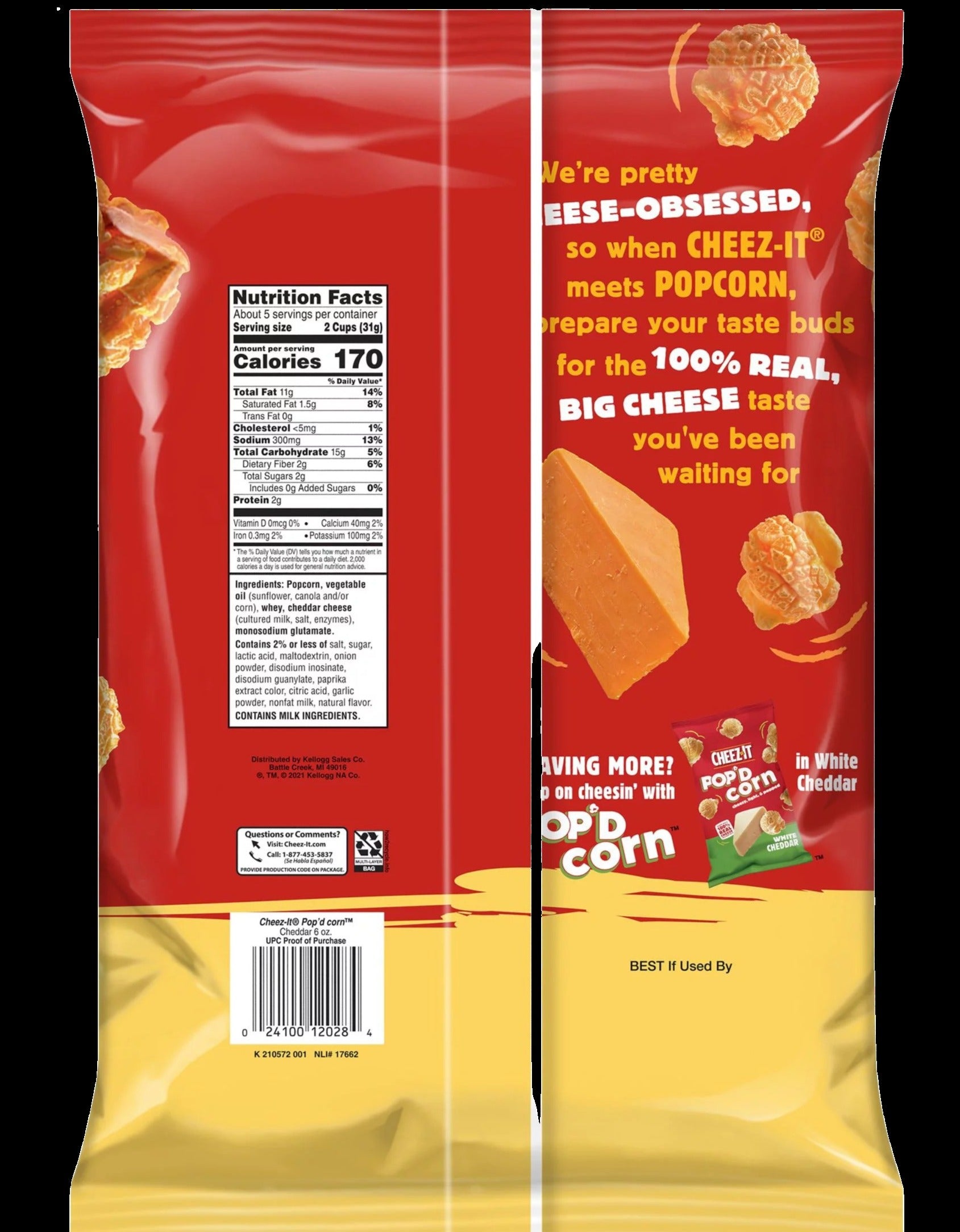 Cheddar Pop'D Corn Popcorn