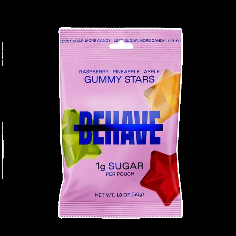 Behave Raspberry, Apple, & Pineapple Gummy Stars (6 Pack)