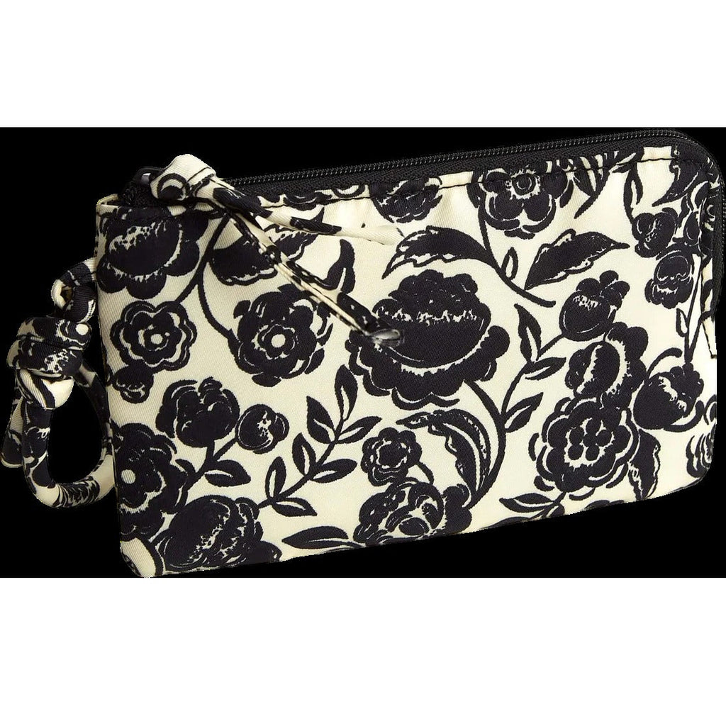 Zip Wristlet - Bubbly Flowers Black
