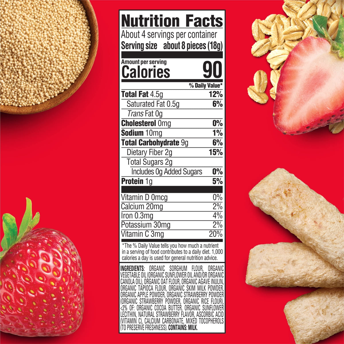 Strawberry Organic Fruity Sticks
