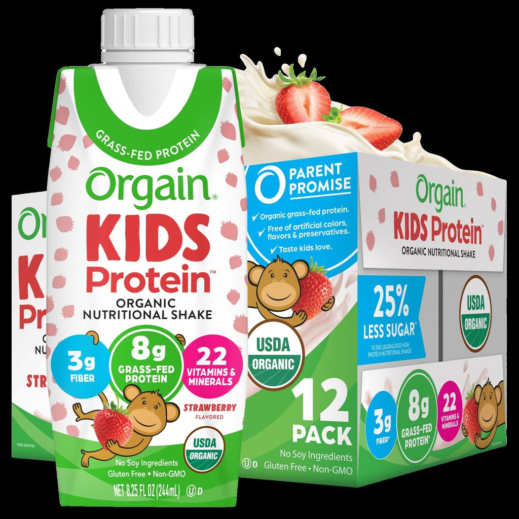 Strawberry Kids Protein Organic Nutritional Shake (12 Pack)