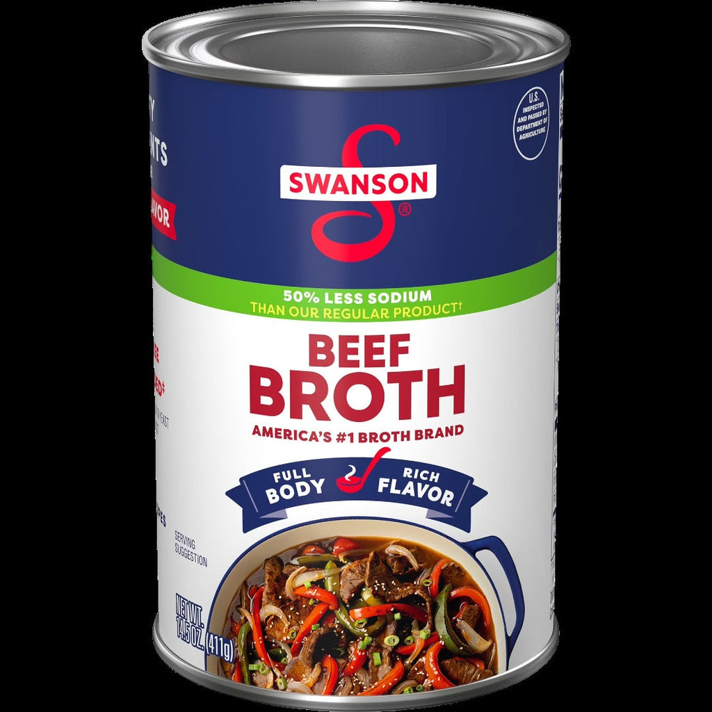100% Natural 50% Less Sodium Beef Broth