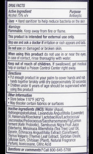 Hand Sanitizer Probiotic Lavendar