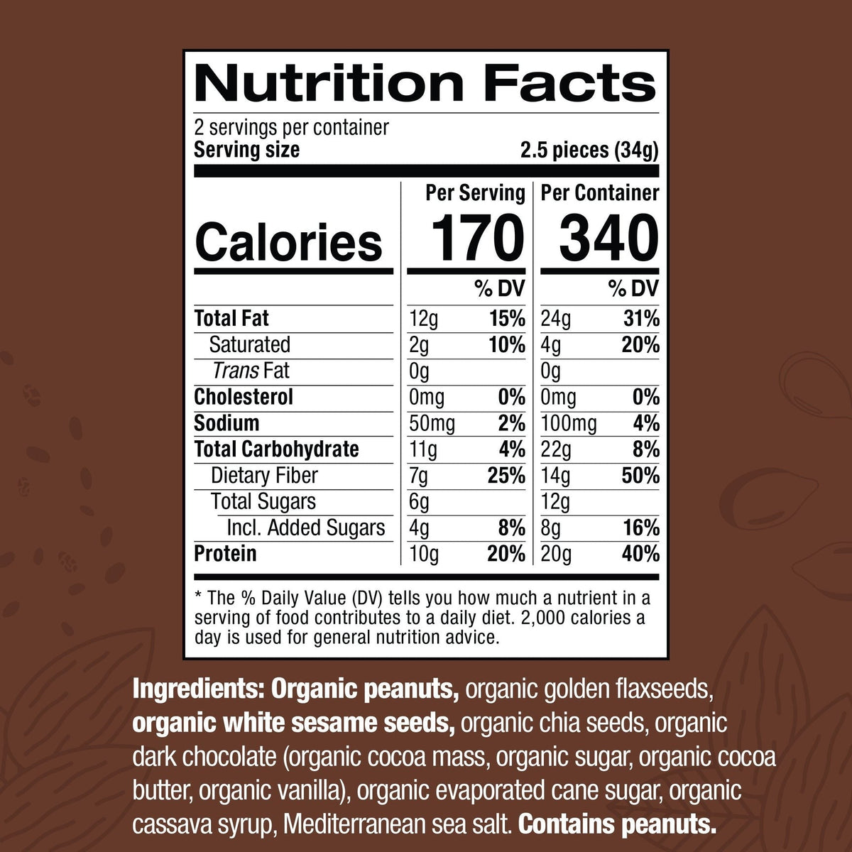 Organic Superbites- Peanut Dark Chocolate