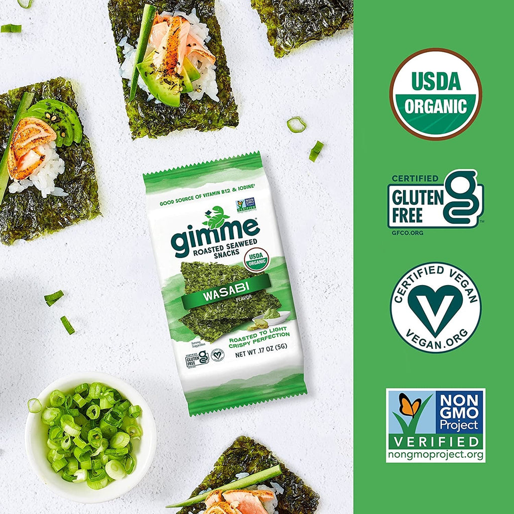 Organic Wasabi Roasted Seaweed Snack