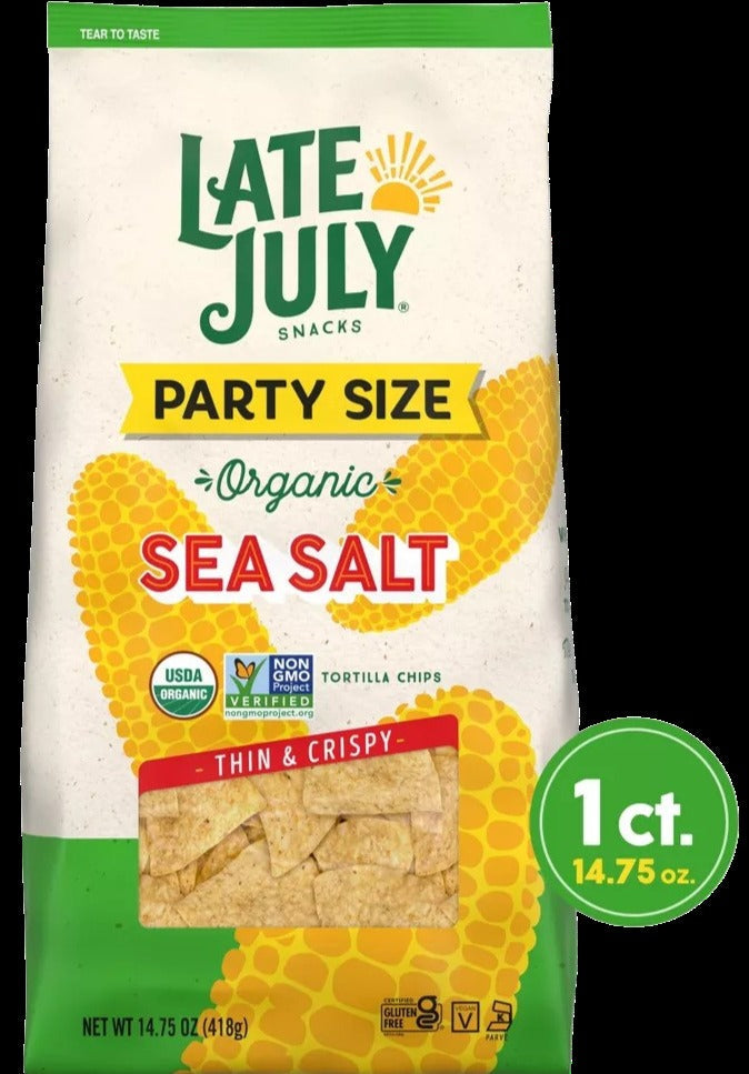 Organic Sea Salt Tortilla Chips Party Size Bag