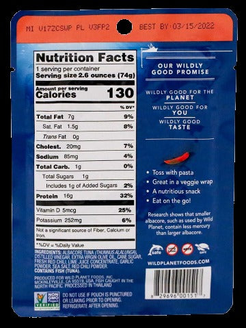 Wild Albacore Tuna With Sweet Red Chili Pepper Pouch
