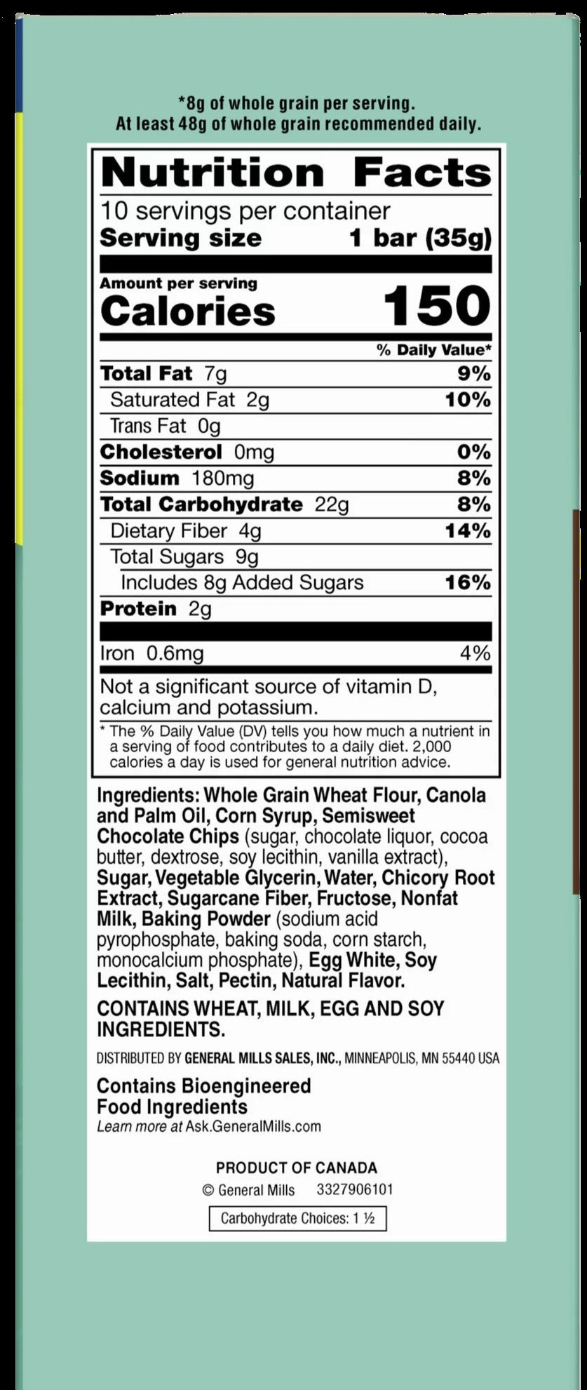 Muffin Chocolate Chip Bar (10 CT)