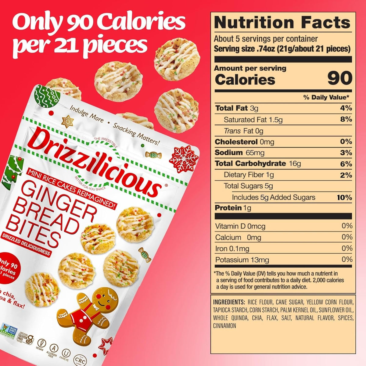 Gingerbread Bites Mini Rice Cakes