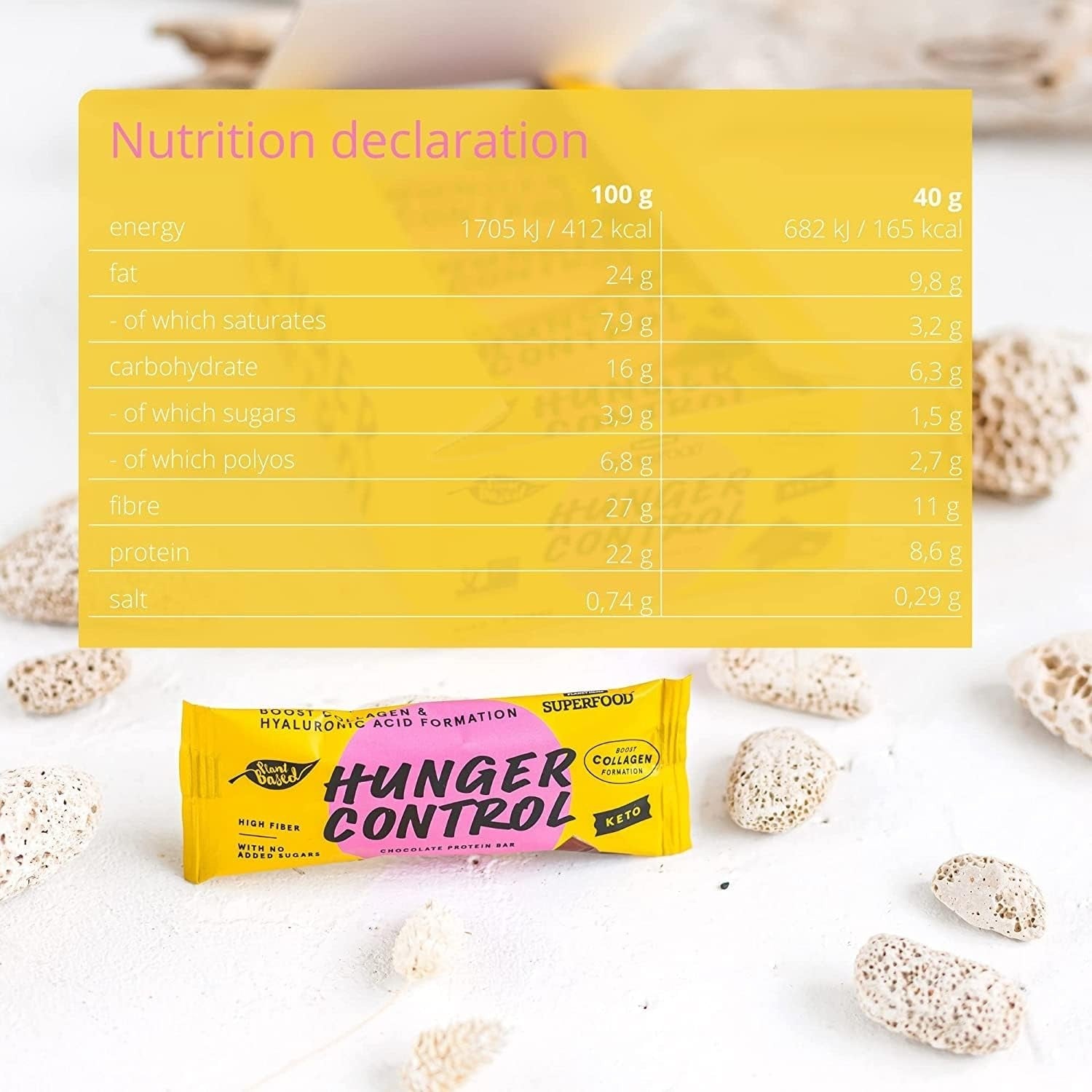 Hunger Control - Chocolate Protein Bars (12CT)